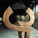 "Toxic Grounds" (detail), chestnut, 2014, 190cm