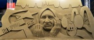 "Mother Prague", sand, Jesolo (Italy), 2016, 3,6 x 7m