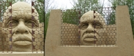 "Neverending Fight For freedom", sand and iron, Lednice (Czech rep.), 2017, 2 x 4m